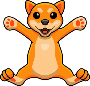 可爱坐姿柴犬卡通形象