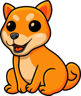 可爱坐姿小柴犬