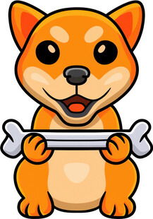 可爱小狗抱骨头