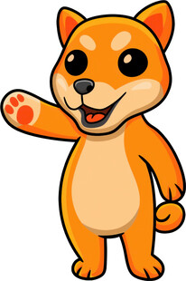 可爱柴犬挥手示意