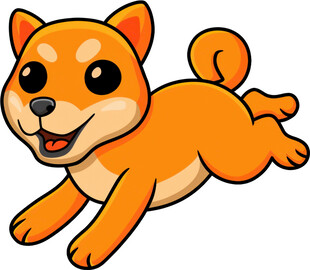 奔跑的可爱柴犬