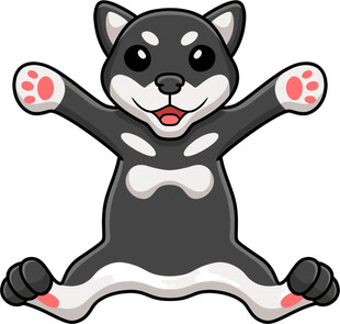 可爱坐姿小狗卡通形象