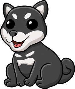 可爱黑白色小狗卡通形象