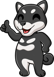 可爱哈士奇卡通形象竖拇指