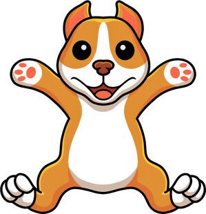 可爱小狗张开双臂卖萌