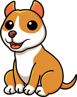 可爱坐姿小狗卡通形象