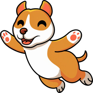 跳跃的欢乐小狗