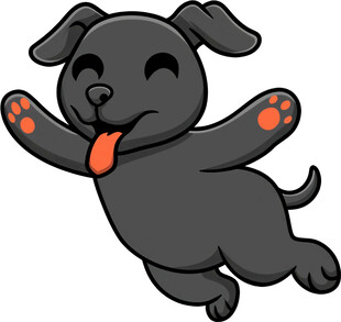 跳跃的欢乐小黑狗