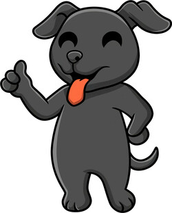 可爱黑狗竖大拇指