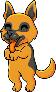 可爱卡通德国牧羊犬形象