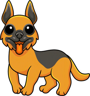 可爱卡通德国牧羊犬形象