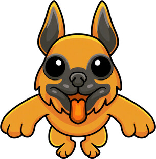 可爱法斗卡通形象