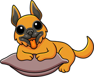 趴着的可爱法斗犬