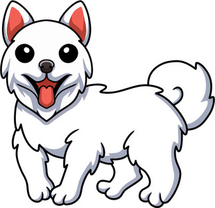 可爱白狗吐舌卡通形象