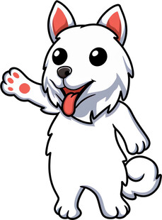 可爱招手小狗卡通形象