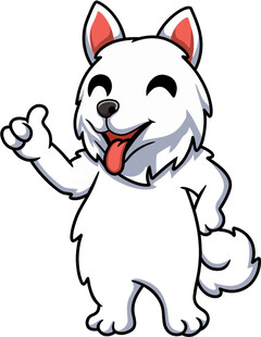 可爱小狗比耶卖萌