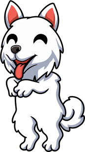 可爱白狗开心吐舌