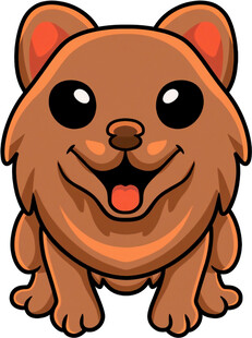 可爱棕色小狗卡通形象