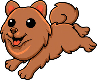 奔跑的可爱棕色小狗