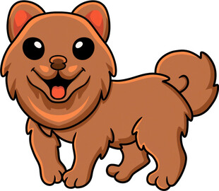 可爱棕色小狗卡通形象