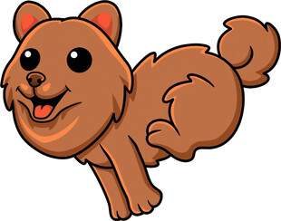 可爱棕色小狗欢快奔跑