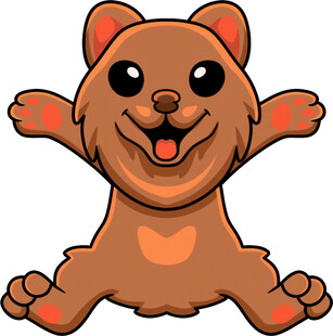 可爱小熊张开双臂