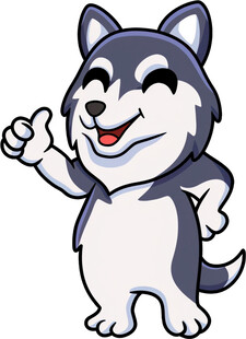 可爱哈士奇竖大拇指