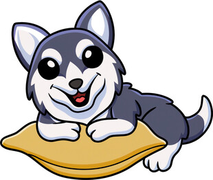 趴着的可爱哈士奇