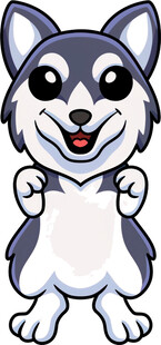 可爱卡通哈士奇形象