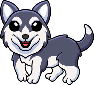 可爱卡通哈士奇小狗形象