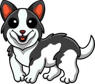 可爱黑白小狗卡通形象