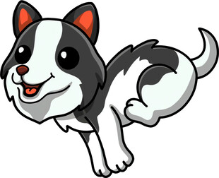 跳跃的可爱卡通小狗