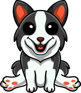 可爱卡通小狗坐地卖萌