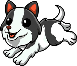 奔跑的可爱卡通小狗