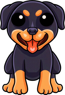 可爱卡通罗威纳犬形象