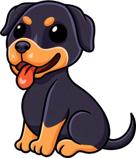 可爱卡通罗威纳犬形象