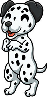 可爱斑点狗站立卖萌