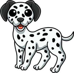 可爱斑点狗卡通形象