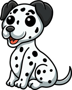 可爱斑点狗卡通形象