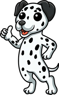 可爱斑点狗竖大拇指