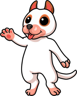 挥手的卡通小狗