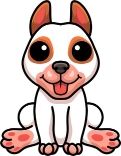 可爱坐姿小狗卡通形象