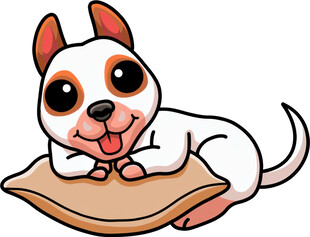 趴着的可爱卡通小狗