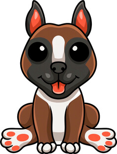 可爱坐姿小狗卡通形象