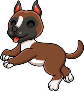 跳跃的可爱卡通小狗