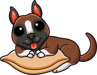 趴着的可爱卡通小狗