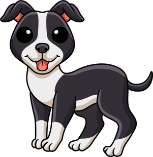 可爱黑白小狗卡通形象