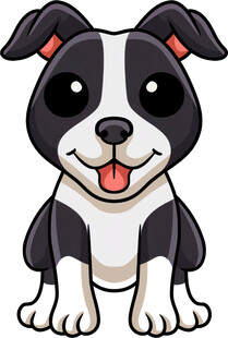 可爱黑白小狗卡通形象