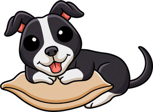 趴着的可爱卡通小狗