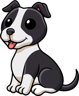 可爱黑白小狗卡通形象